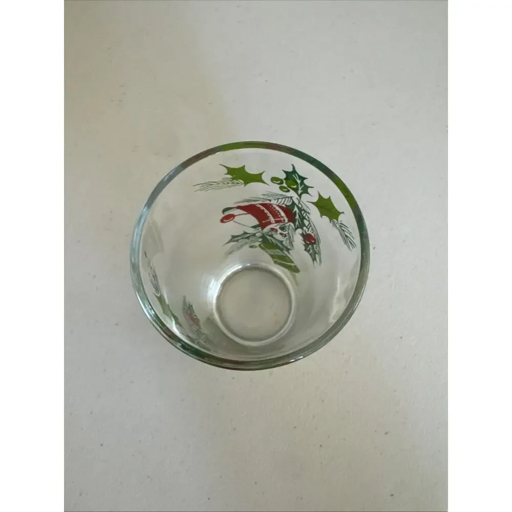 Hazel Atlas Bells & Holly 12 oz. Replacement Glass Tumbler 1970's